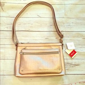 NWT Relic Metallic Rose Multi-Pocket Shoulder Bag